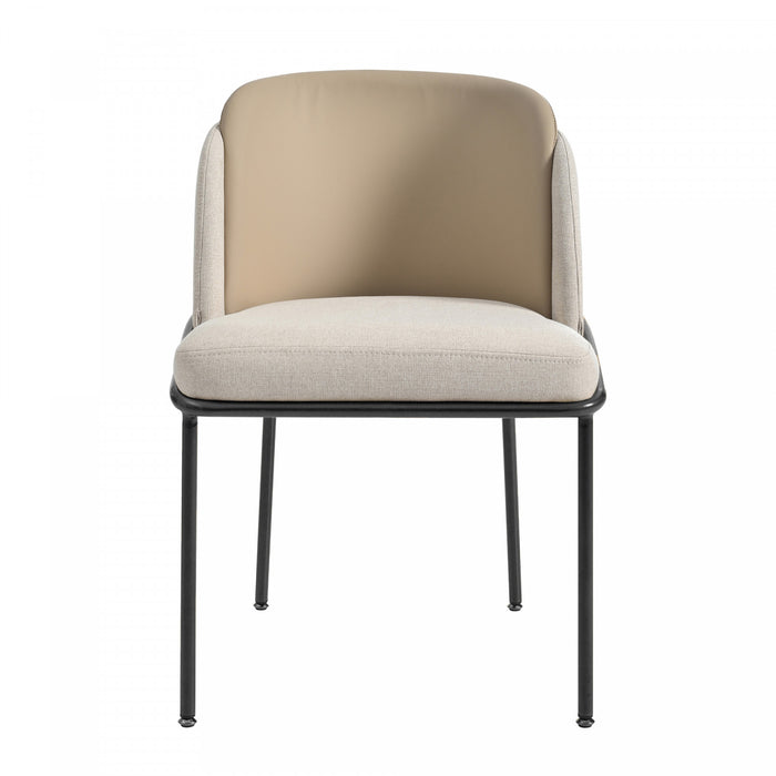 Olivia Set of 4 Modern Dining Chair with Slanted Legs and Adjustable Feet,Beige