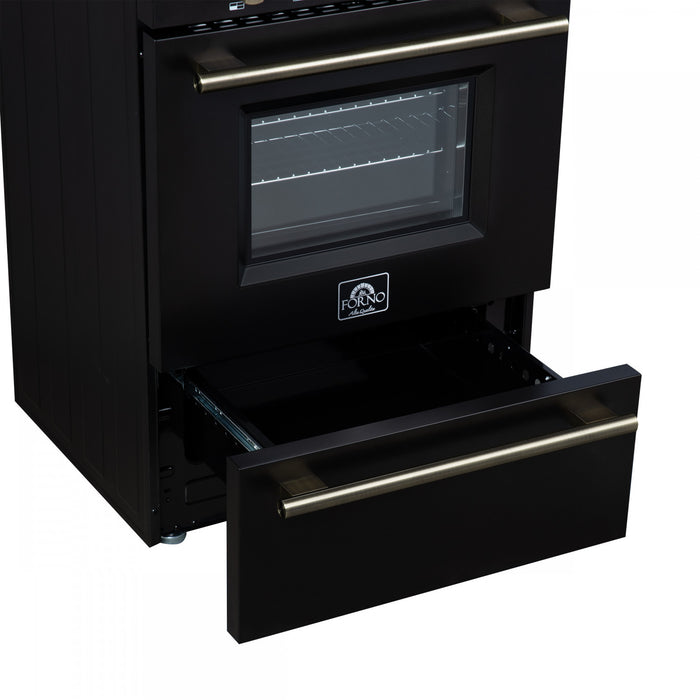 Forno Breno 24\" Freestanding Gas Range, Black - FFSGS6290-24BLK