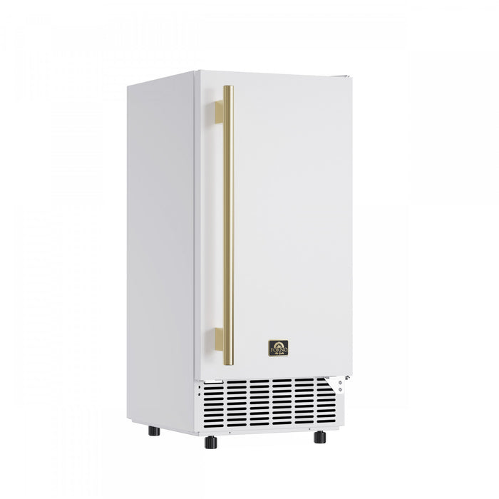 Forno Cristallo 15 Inch Freestanding/Undercounter Ice maker, 79.4 lbs, White- FIMBI7313-15WHT Ice Maker