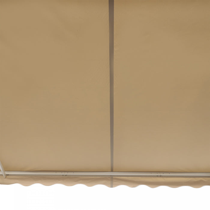 Outsunny Retractable Awning Manual Sun Shade Shelter Cream White