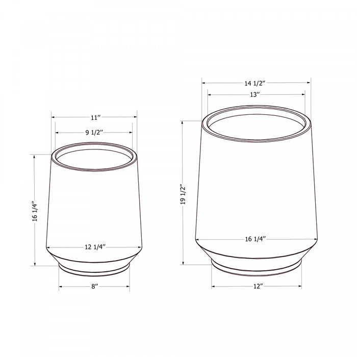 Dalya 2-Piece Planter - Mottled Grey