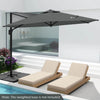 Costway 9 FT Patio Cantilever Umbrella with Sun-Protective Canopy, Top Air Vent Cross Base Gray