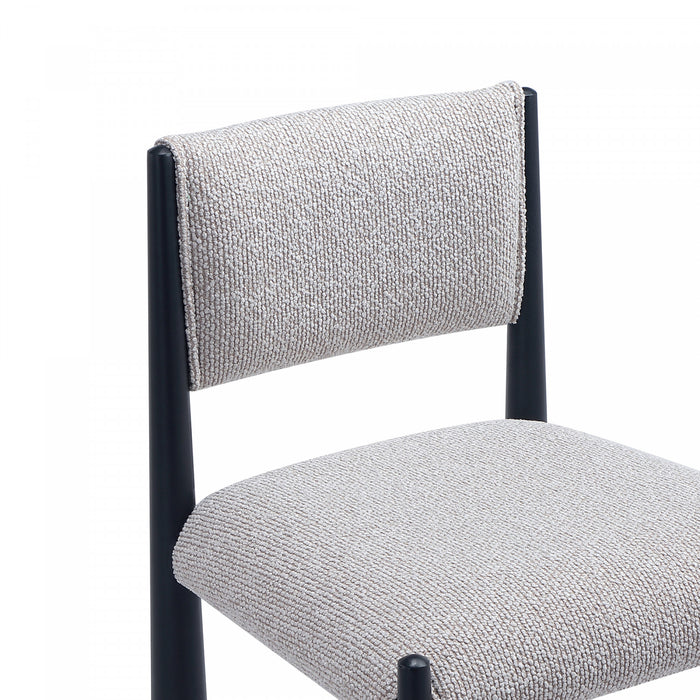 Lennor Mid-Century Modern Boucle Metal Side Chair in Champagne - Set of 2