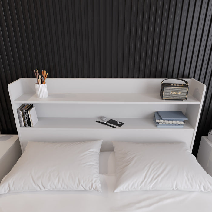 Nordika Hunter Bookcase Queen Headboard - White