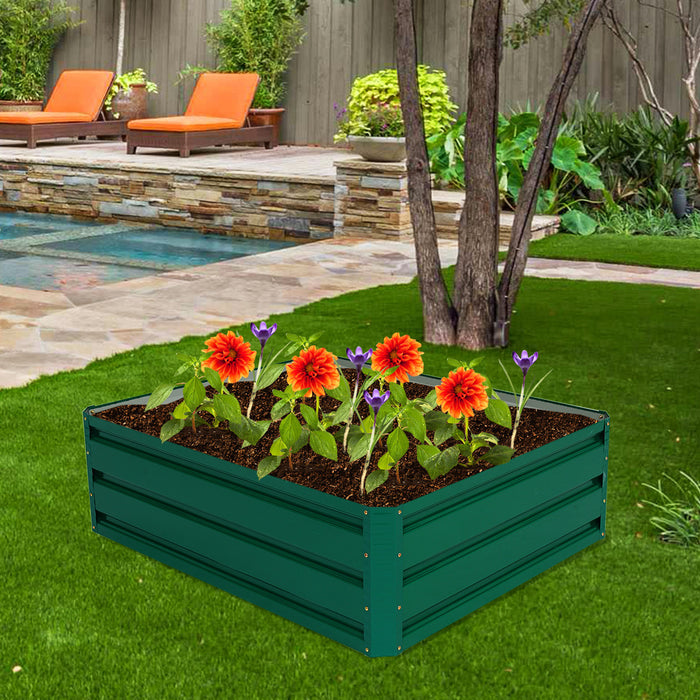 Costway 40\"x32\" Patio Raised Garden Bed Vegetable Flower Plant Dark Green New