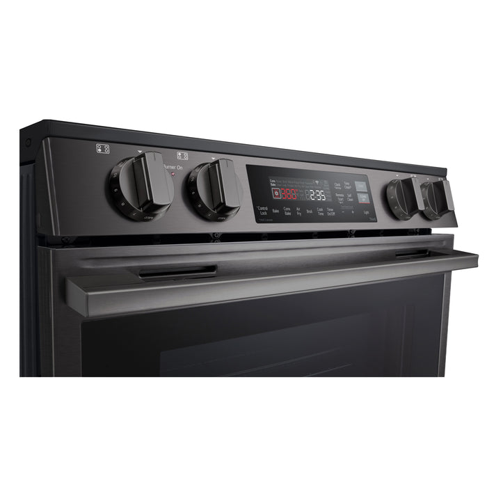 LG 30\" 6.3 Cu. Ft. Smart Slide-In Induction Range with Air Fry - Black Stainless - LSIL6334ZE