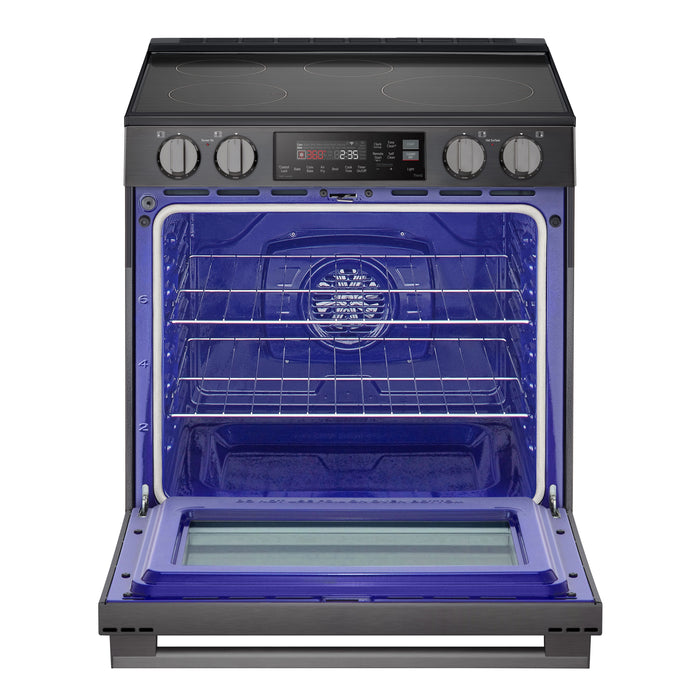 LG 30\" 6.3 Cu. Ft. Smart Slide-In Induction Range with Air Fry - Black Stainless - LSIL6334ZE