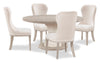 Corsa 5pc Dining Set with Table and 4 Chairs - Antique White Oak and Light Grey 