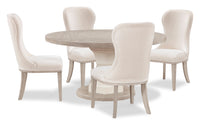 Corsa 5pc Dining Set with Table and 4 Chairs - Antique White Oak and Light Grey  