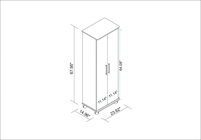 Manhattan Comfort Innovative Catalonia Mobile Shoe Closet with 10 Shelves - White