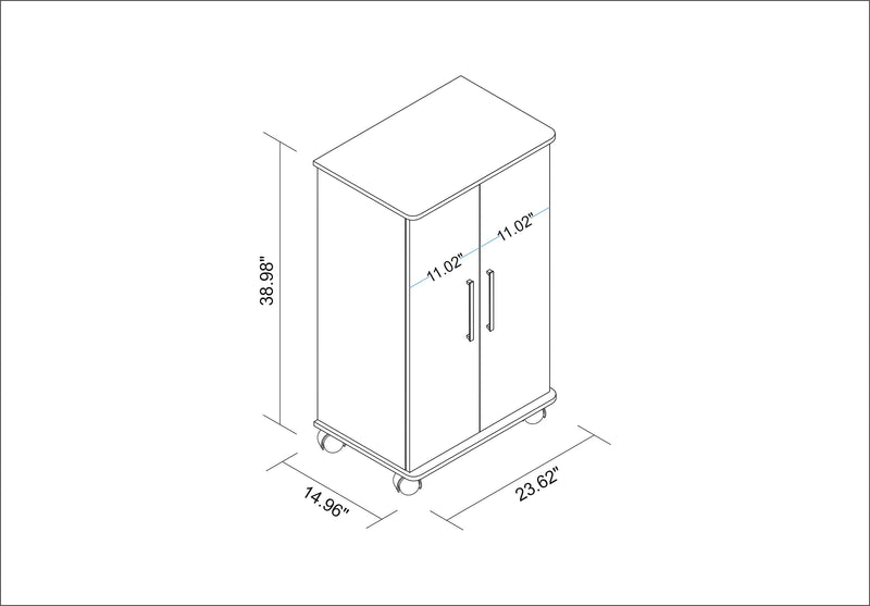 Manhattan Comfort Innovative Catalonia Mobile Shoe Closet with 6 Shelves - White