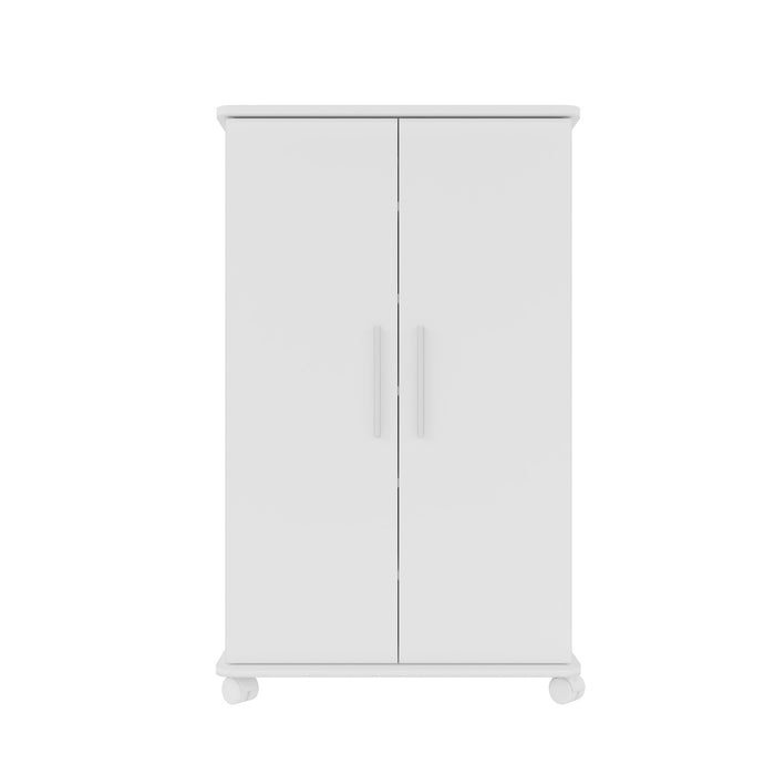 Manhattan Comfort Innovative Catalonia Mobile Shoe Closet with 6 Shelves - White