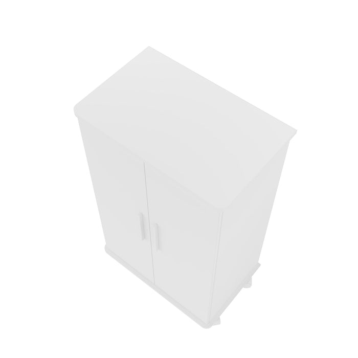 Manhattan Comfort Innovative Catalonia Mobile Shoe Closet with 6 Shelves - White