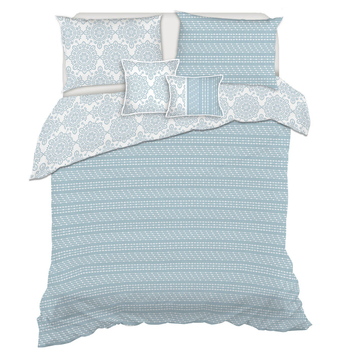 Isabelle 5-Piece Reversible Clipped Jacquard Comforter Set, Double/Queen 