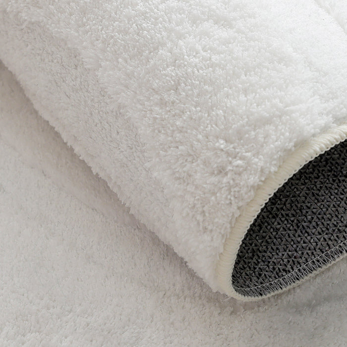 Pearl White Waves Washable Shag Area Rug 8'x10' Indoor Area Rug