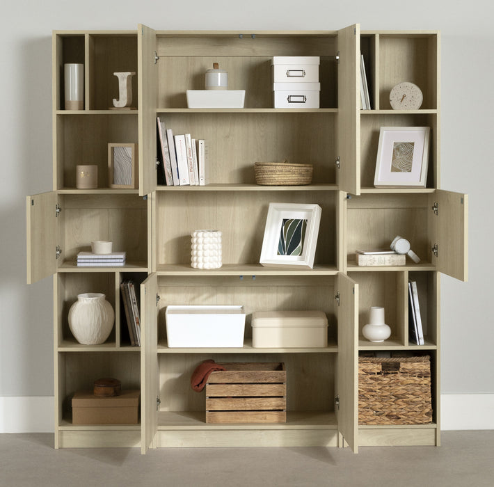 Liora Set Of Bookcase And 2 Narrow 5-shelf Bookcases - Bleached Oak 