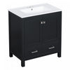 Madeline 60 Inch Double Sink Bathroom Vanity with Ceramic Basins and Smart Storage，Black | Madeline Meuble de salle de bain 60 pouces a double vasque en ceramique avec rangement intelligent, Noir