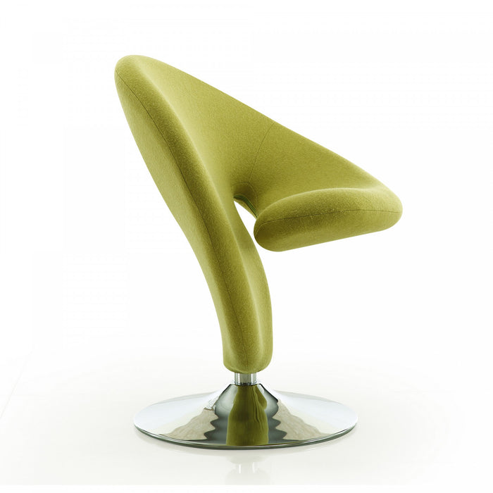 Curl Modern Wool Blend Swivel Lounge Chair in Green - Set of 2