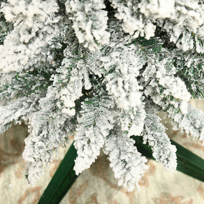 Homcom Pencil Artificial Christmas Tree With Snow-flocked Branches