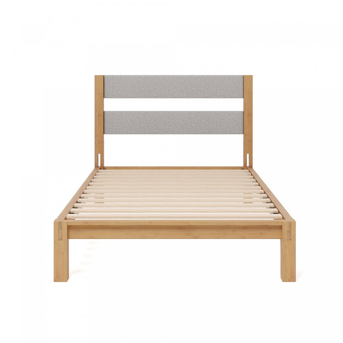 Kumiki Interlocking Bamboo Platform Bed with Headboard - Twin Size