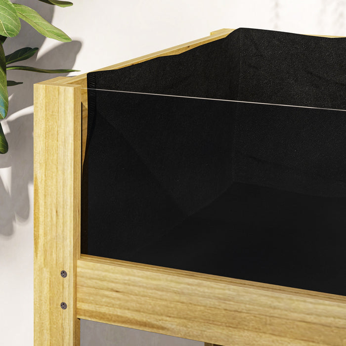 Outsunny Wooden Planter Box Outdoor Raised Planter, 43.3\" x 19.7\" x 31.5\"