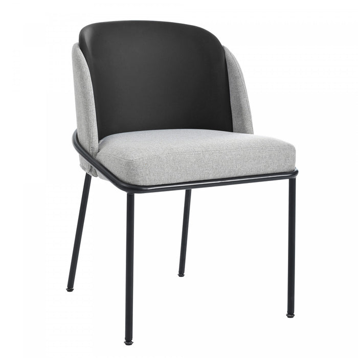 Olivia Set of 6 Modern Dining Chair with Slanted Legs and Adjustable Feet,Black&Gray