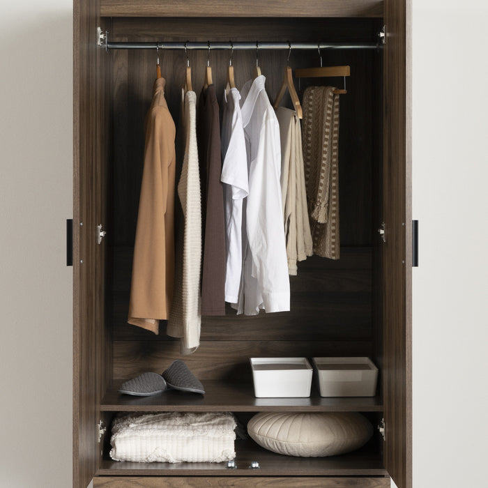 Musano Wardrobe Armoire With Doors And Drawers - Natural Walnut 