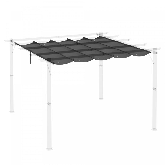 Outsunny Retractable Replacement Pergola Canopy For 10' X 10' Pergola, Pergola Cover Replacement, Dark Grey