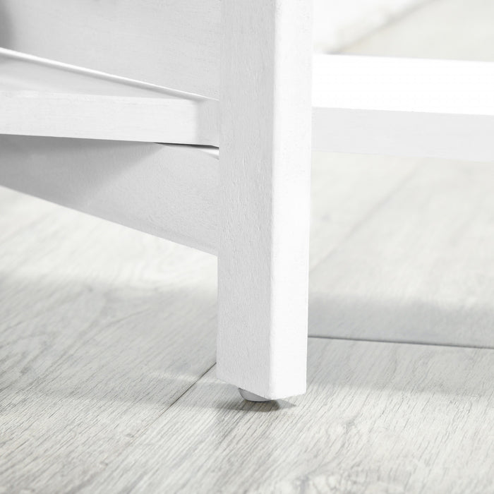 Homcom 4-panel Wood Room Divider With 3 Shelves 5.6ft