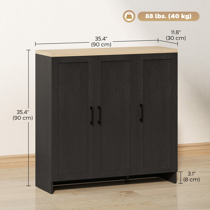 HOMCOM Modern Sideboard Buffet Cabinet with Adjustable Shelves Black