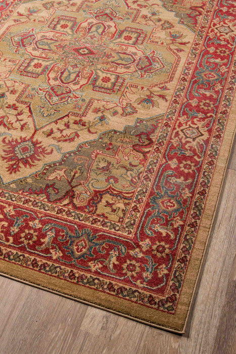 Lux Traditional 3'11\" x 5'7\" Area Rug in Ivory Indoor Area Rug