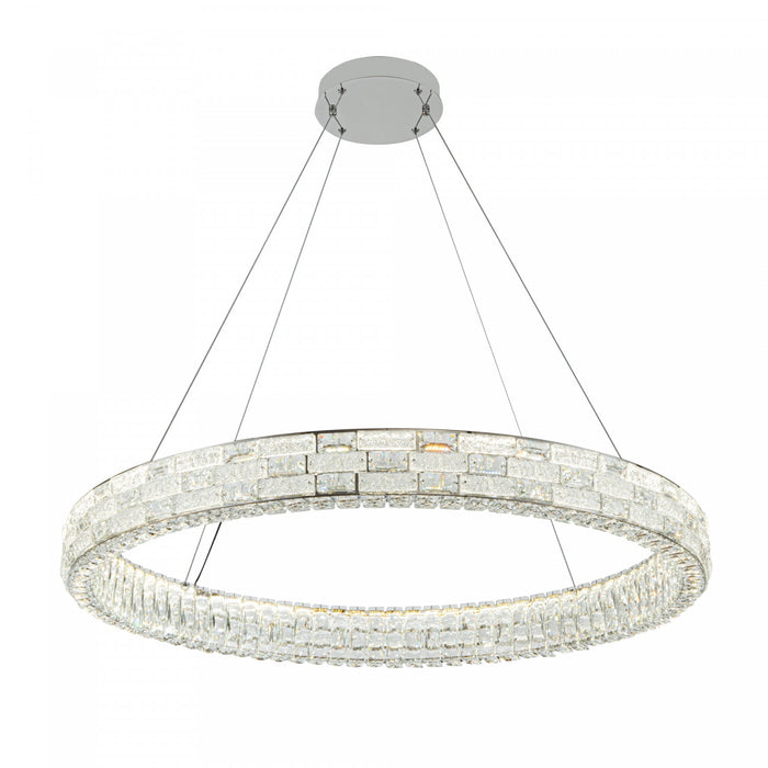 Elegance Integrated Led Chandelier 40\", Chrome With Crystal Glassware