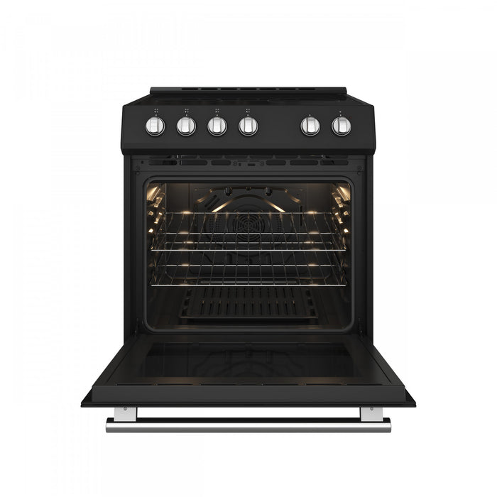 Leonardo Espresso 30\" Slide-In Electric Range in Black 5.0 cu. Ft. -FFSEL6022-30BLK