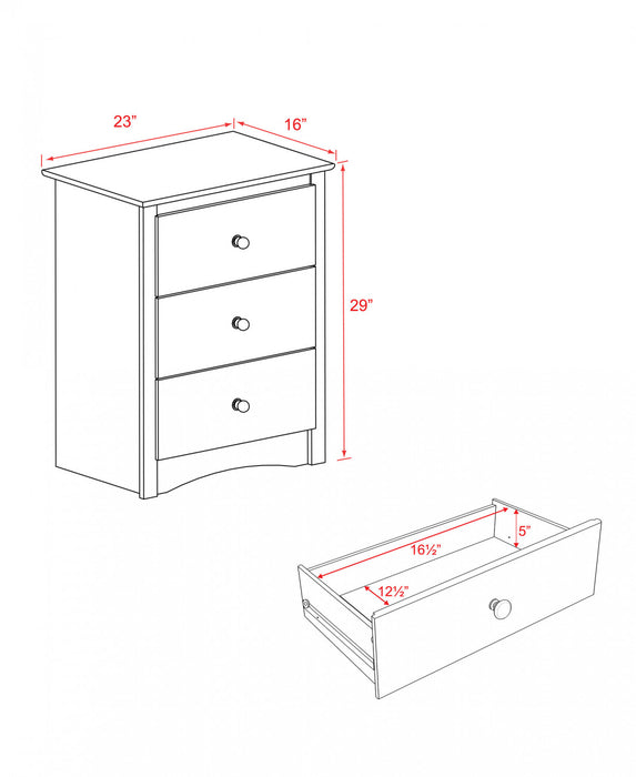 Fremont 3-Drawer Tall Nightstand - Espresso