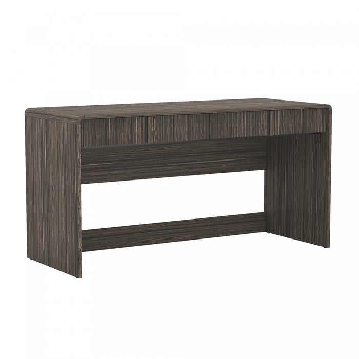 Novara Contemporary 60\" Writing Desk in Jacobean Walnut (2-Drawer)