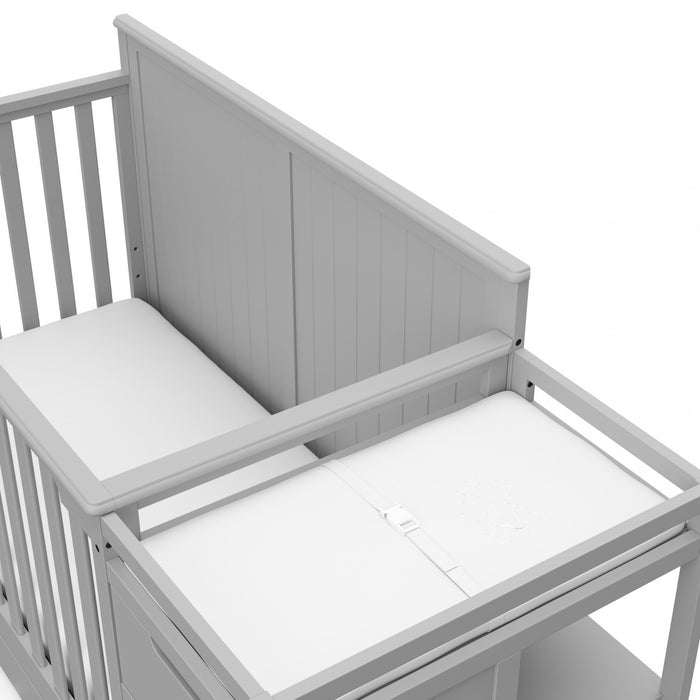 Graco Hadley 5-in-1 Convertible Crib and Changer with Drawer - Pebble Gray