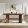 Ovalux 79 Inch Modern Oval Dining Table with Dual Pedestal Base and Wood Finish, Walnut | Ovalux Table a Manger Ovale Moderne 79 po avec Base a Double Piedestal et Finition Bois, Noyer