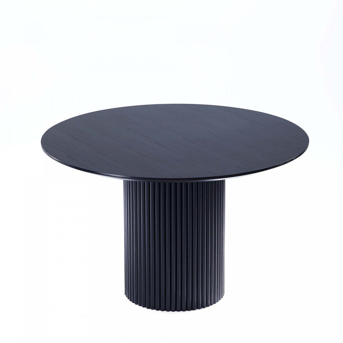 Hathaway Modern Industry Chic 47\" Round Dining Table in Black