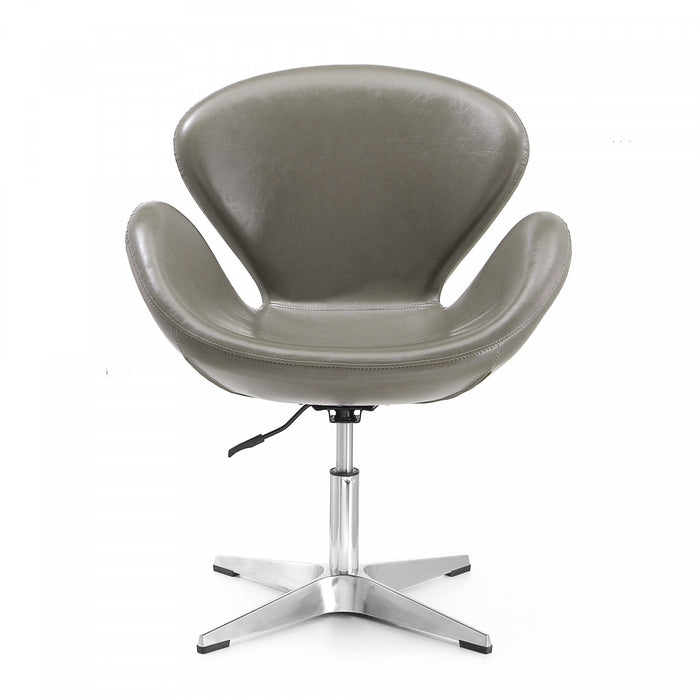 Raspberry Modern Upholstered Swivel Lounge Chair in Pebble Gray - Set of 2 Accent Chair