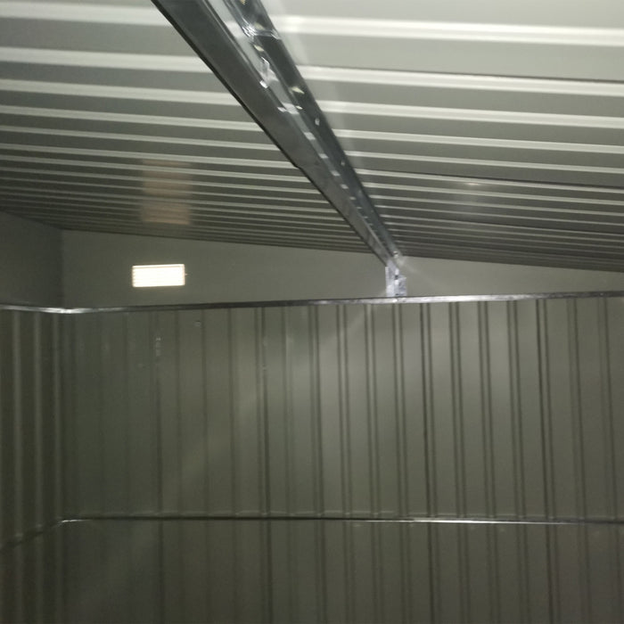 Outsunny 11.3' X 9.2' Steel Garden Storage Shed, Outdoor Metal Tool House With Double Sliding Doors & 2 Air Vents, Grey