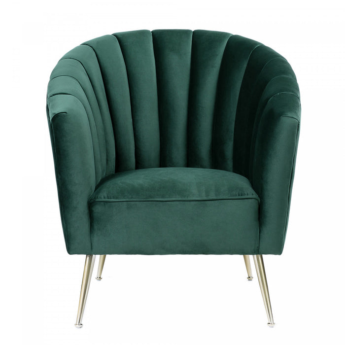 Rosemont Mid-Century Modern Velvet Accent Armchair in Green - Set of 2