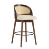 Calvin Indoor Counter Height Swivel Bar Stool Set of 4 with Ergonomic Backrest,Walnut | Calvin – Lot de 4 tabourets de bar de hauteur comptoir pivotants pour interieur avec dossier ergonomique, finition noyer