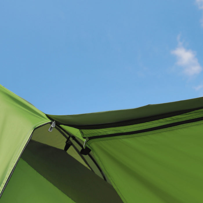 Outsunny 4-8 Person Camping Tent, 2-room Dome Tent With Porch, Green
