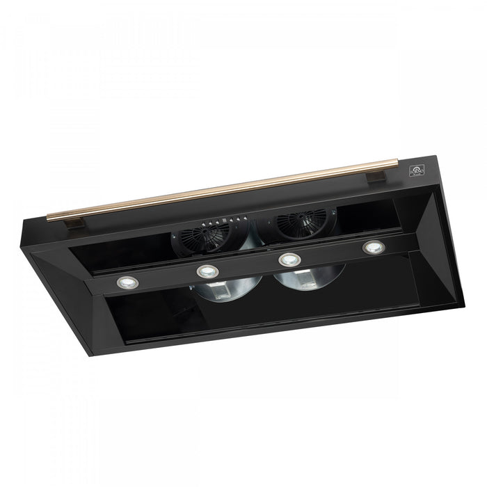 Forno Aria 48 Inch Wall-Mounted Black Range Hood-FRHWM5095-48BLK