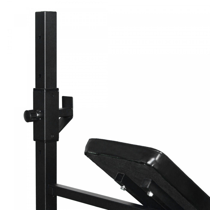 Soozier Weight Bench with Squat Racks, Leg Developer, Weight Plate Stand