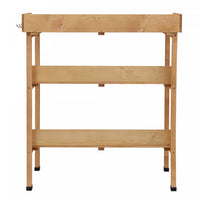 Outsunny Outdoor Potting Bench, Wooden Potting Table W/ Hooks, Natural