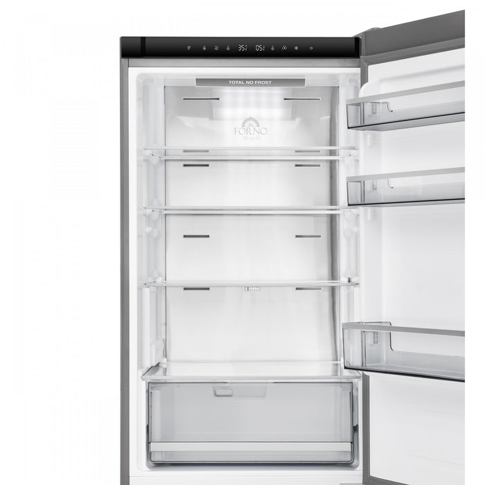 Forno Custodia 24\" Bottom Freezer, 10.3 cu.ft., Right Swing, Total No frost, Stainless Steel - FFFFD1766-24RS Refrigerator