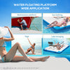 Outsunny 10' x 7' Water Inflatable Floating Dock, Rafting Platform Island, Large Mat with Air Pump & Backpack, for Pool, Beach, Ocean, Blue