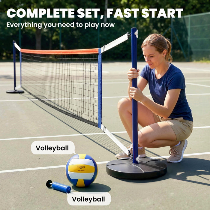 Soozier Volleyball Net with 21-27ft Adjustable Length, Volleyball, Pump