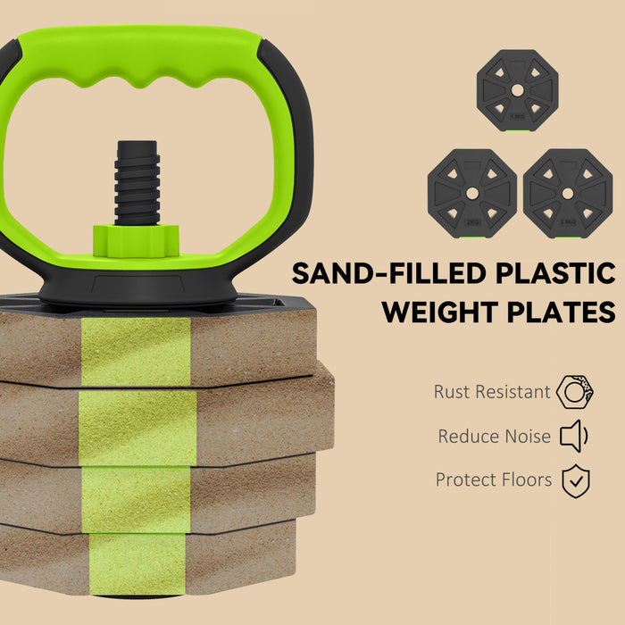 Soozier 6-in-1 Adjustable Dumbbell Set, 55lbs Free Weights Set, Green